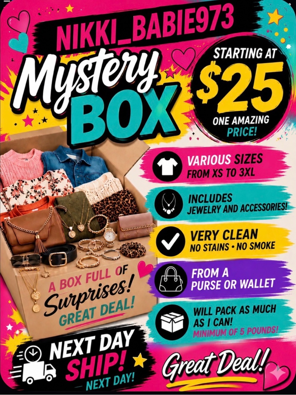 Mystery Box – Assorted Clothing & Accessories